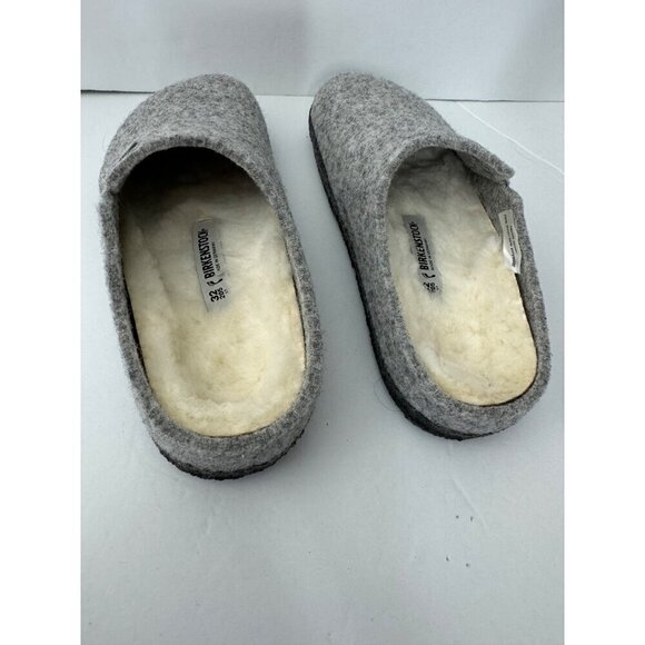 Birkenstock Zermatt Gray Shearling Lined Clogs Slippers Big Kids 32 US 1 Wool Ne - Picture 3 of 4